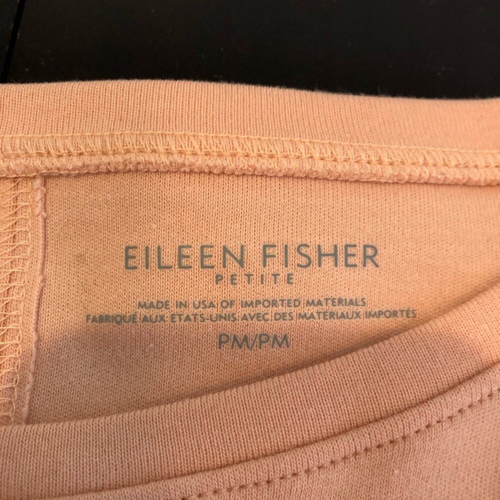 Eileen Fisher light orange apricot sweatshirt knit top size Petite Medium PM - Picture 8 of 15